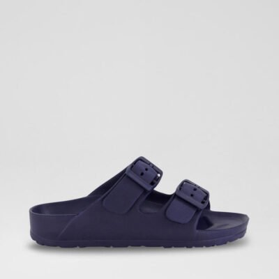 Double Buckle Junior Navy Eva Sandals