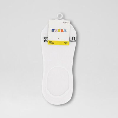 3 Pack Invisible White Cotton Socks TheSneakerLounge Kids 3 Pack Invisible White Cotton Socks