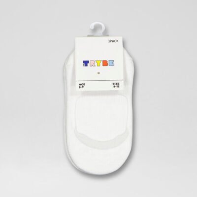 Core 3 Pack Invisible White Cotton Socks