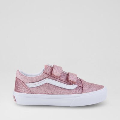 Old Skool Junior Rose Gold Glitter Canvas Sneakers