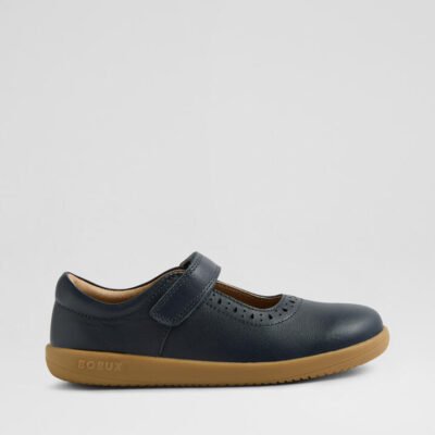 Kp Lola Junior Navy Leather Flat Shoes