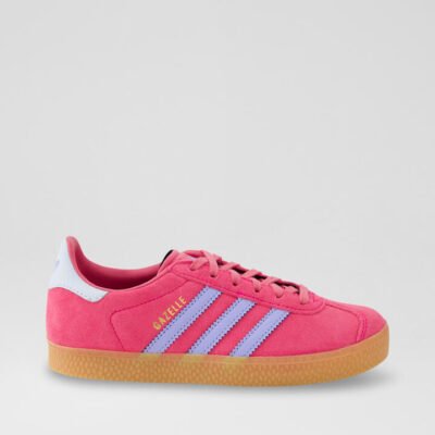 Gazelle Junior Shock Pink Blue Suede Sneakers TheSneakerLounge Kids Gazelle Junior Shock Pink Blue Suede Sneakers