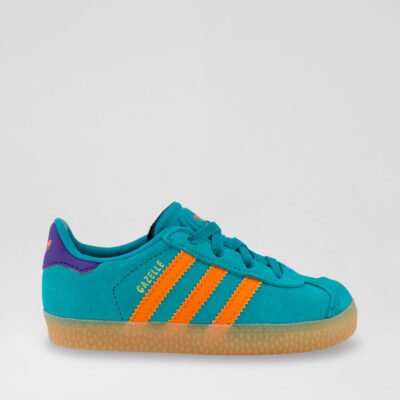 Gazelle Toddler Teal Orange Suede Sneakers TheSneakerLounge Kids Gazelle Toddler Teal Orange Suede Sneakers