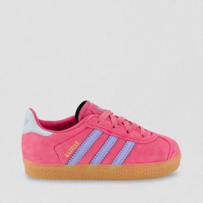 Gazelle Toddler Shock Pink Blue Suede Sneakers TheSneakerLounge Kids Gazelle Toddler Shock Pink Blue Suede Sneakers