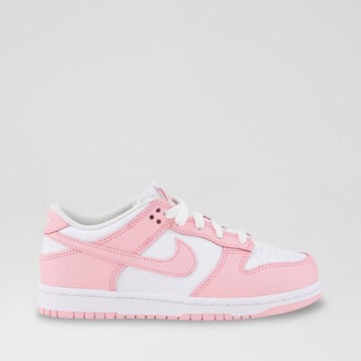 Dunk Low Junior White Pink Leather Sneakers