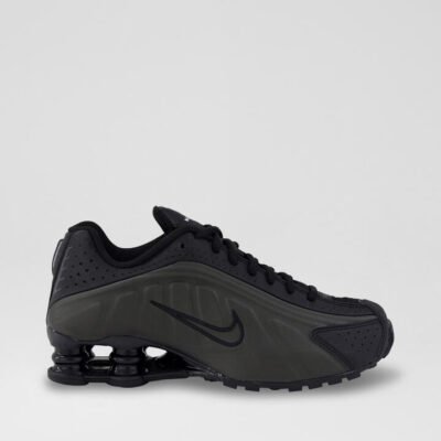 Shox R4 Youth Black Fabric Sneakers