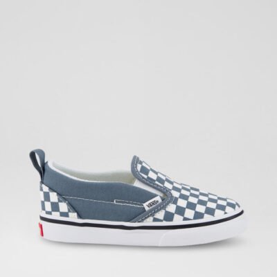 Slip On Checker Toddler Dust Blue Fabric Sneakers