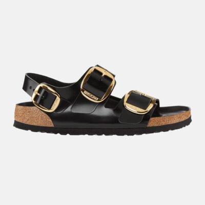 Unisex Birkenstock Milano Big Buckle Hex in High Shine High Shine Black TheSneakerLounge Birkenstock Unisex Birkenstock Milano Big Buckle Hex in High Shine High Shine Black
