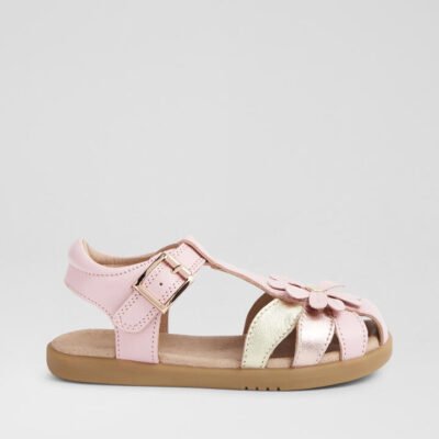 Kp Petal Junior Parfait Pink Gold Leather Sandals