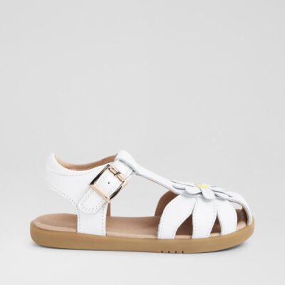 Kp Petal Junior White Leather Sandals