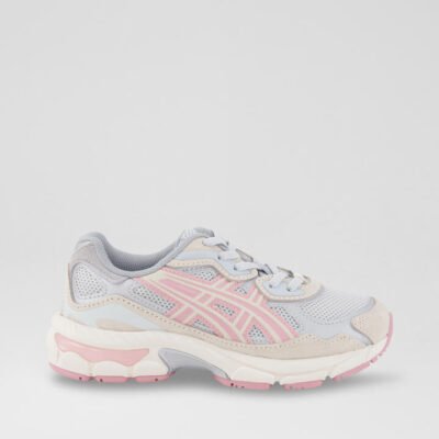 Gel Nyc Junior Grey Pink Mesh Sneakers