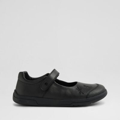 Kp Skipper Junior Black Leather Flat Shoes
