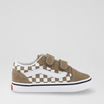 Old Skool Checker Toddler Walnut Fabric Sneakers