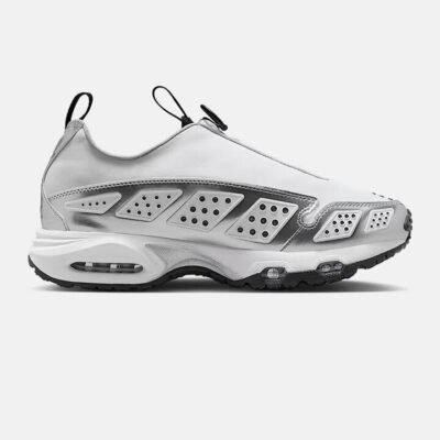 Womens Nike Air Max SNDR White/Mtlc Silver-Black TheSneakerLounge Nike Womens Nike Air Max SNDR White/Mtlc Silver-Black