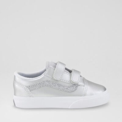 Old Skool Toddler Silver Fabric Sneakers