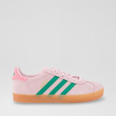 Gazelle Junior Clear Pink Court Green Suede Sneakers TheSneakerLounge Kids Gazelle Junior Clear Pink Court Green Suede Sneakers