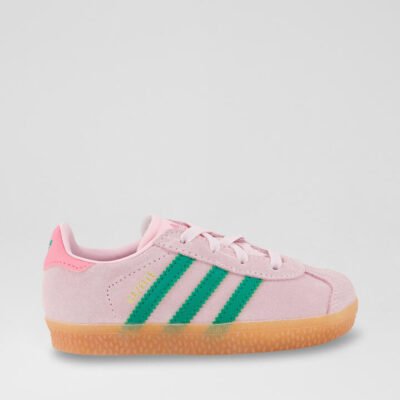 Gazelle Toddler Clear Pink Court Green Suede Sneakers TheSneakerLounge Kids Gazelle Toddler Clear Pink Court Green Suede Sneakers