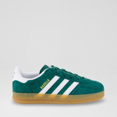 Gazelle Junior Collegiate Green White Suede Sneakers TheSneakerLounge Kids Gazelle Junior Collegiate Green White Suede Sneakers