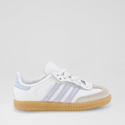 Samba Toddler White Crystal Sky Leather Sneakers TheSneakerLounge Kids Samba Toddler White Crystal Sky Leather Sneakers