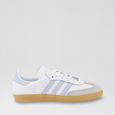 Samba Junior White Crystal Sky Leather Sneakers TheSneakerLounge Kids Samba Junior White Crystal Sky Leather Sneakers