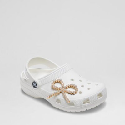 Bow White Pearl Jibbitz TheSneakerLounge Kids Bow White Pearl Jibbitz