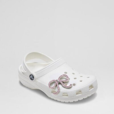 Bow Pink Glittery Jibbitz TheSneakerLounge Kids Bow Pink Glittery Jibbitz