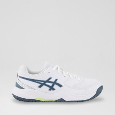 Gel Dedicate 8 Junior White Iron Clad Leather Sneakers