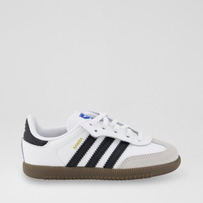 Samba Toddler White Black Leather Sneakers