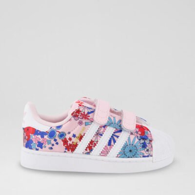 Liberty Superstar Toddler Clear Pink White Fabric Sneakers